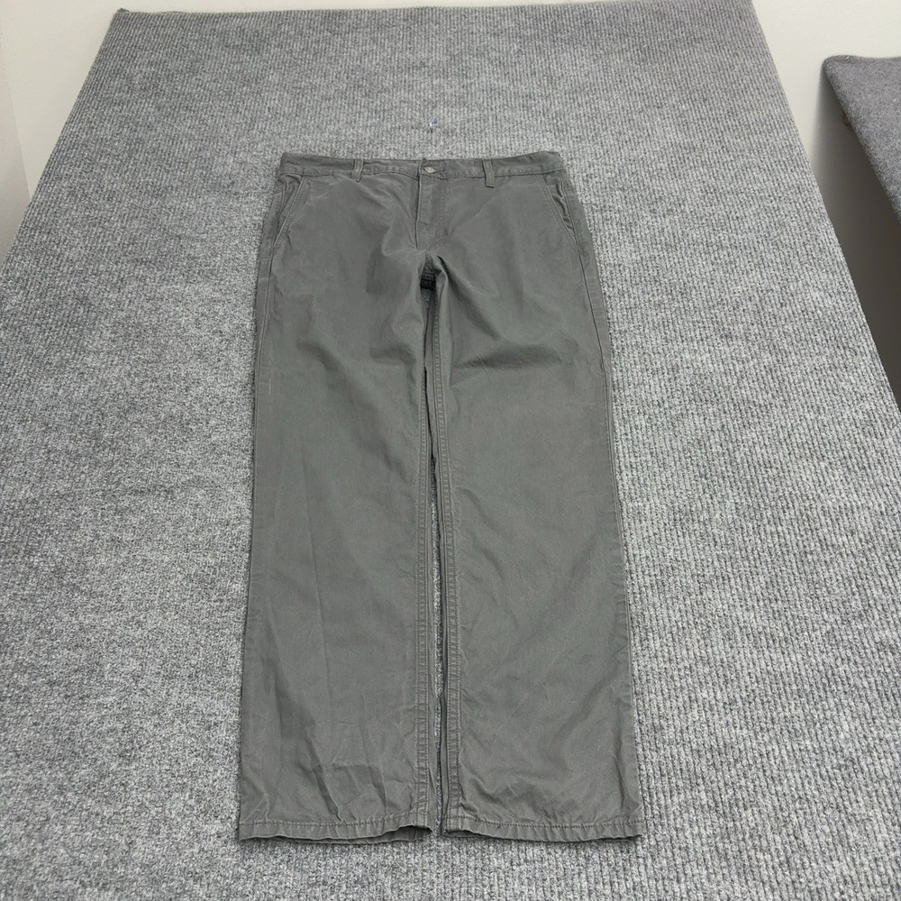Levis Pants Mens 34 Gray Cotton Chino Trousers Straight Leg Classic Casual